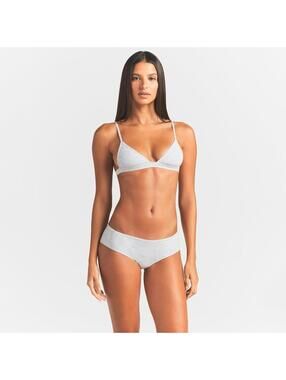 SKIMS Sheer Cotton Triangle Bralette Heather Grey Sz L NWT Soft Minimal